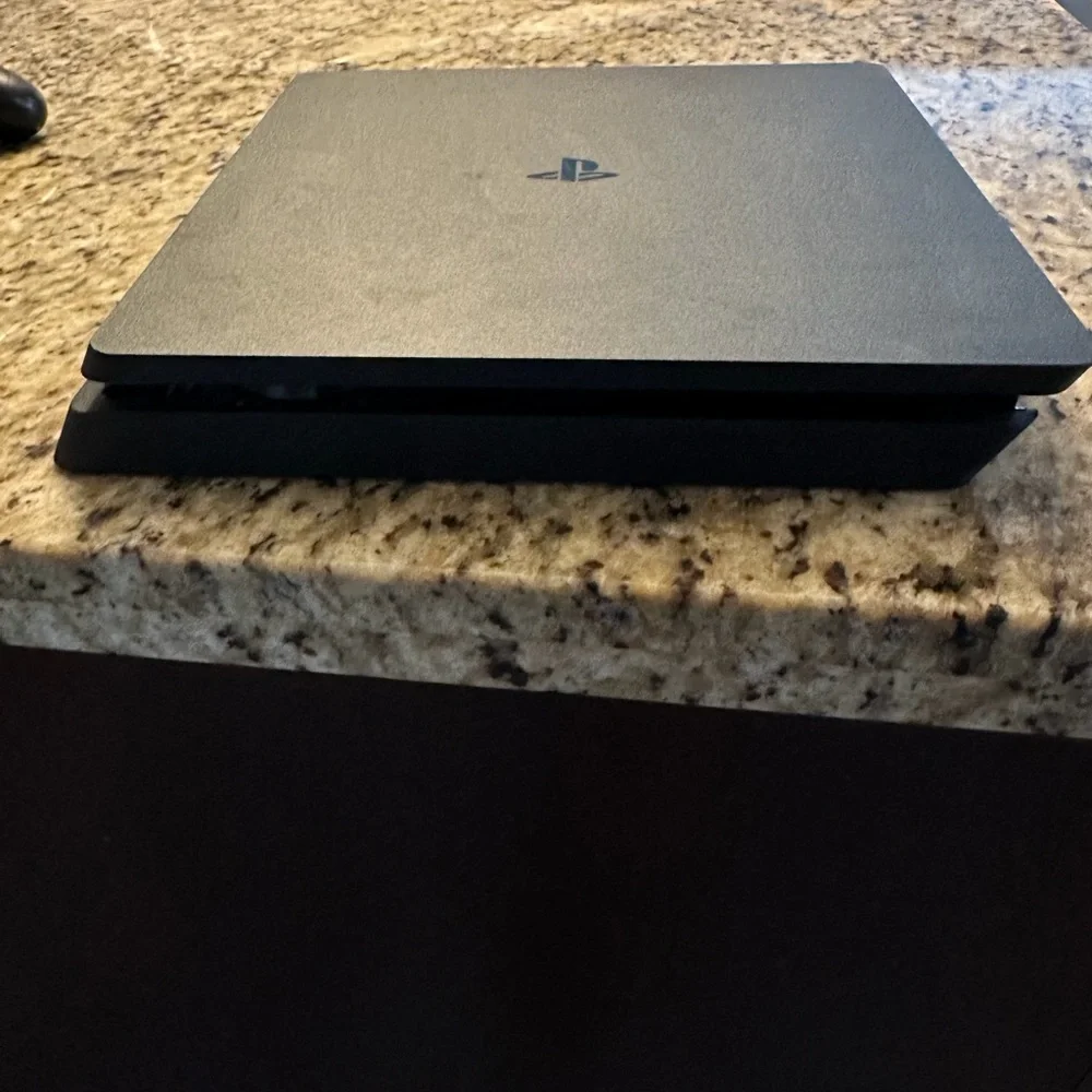 PlayStation PS4 Console with Gold and Black Controllers and 7 Physical Games